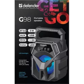 Mono Tragbarer Lautsprecher Defender G98 Schwarz