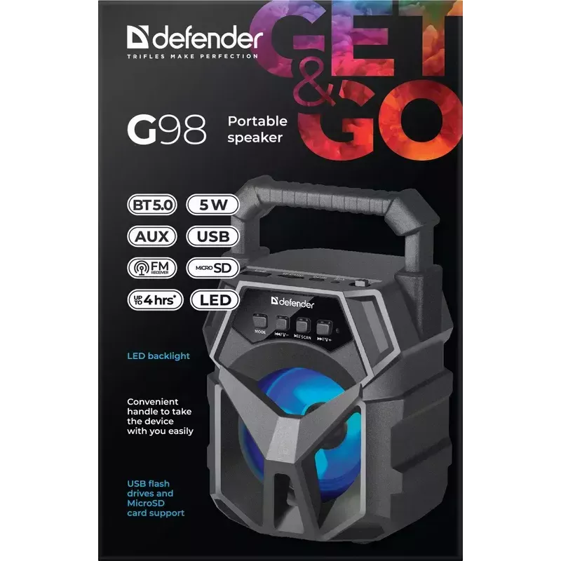 Mono Tragbarer Lautsprecher Defender G98 Schwarz