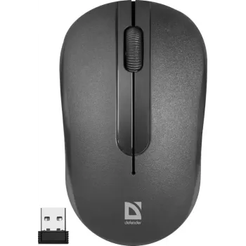 Wireless Optical Mouse DEFENDER HIT MM-495 RF, ambidextrous, 1600 DPI, USB RF receiver, black