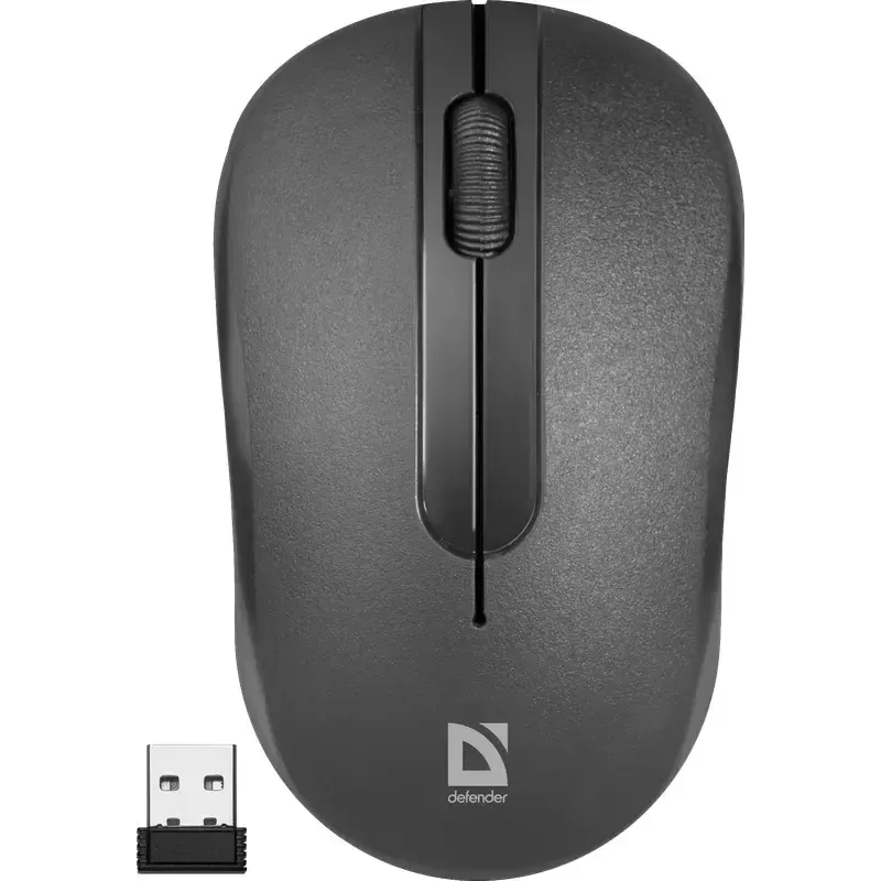 Wireless Optical Mouse DEFENDER HIT MM-495 RF, ambidextrous, 1600 DPI, USB RF receiver, black
