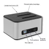 Dockingstation QOLTEC 5316 für 2x 2,5/3,5 Zoll HDD/SSD, SATA, USB 3.0 (5 Gb/s), Aluminiumgehäuse