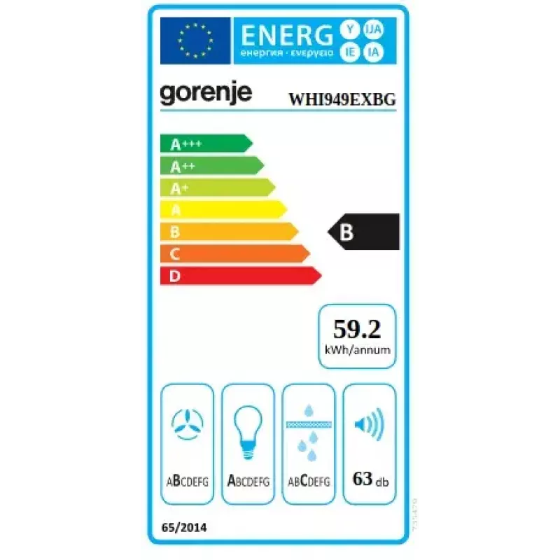 Gorenje WHI949EXBG Dunstabzugshaube Wandmontiert Silber, Edelstahl 608 m³/h