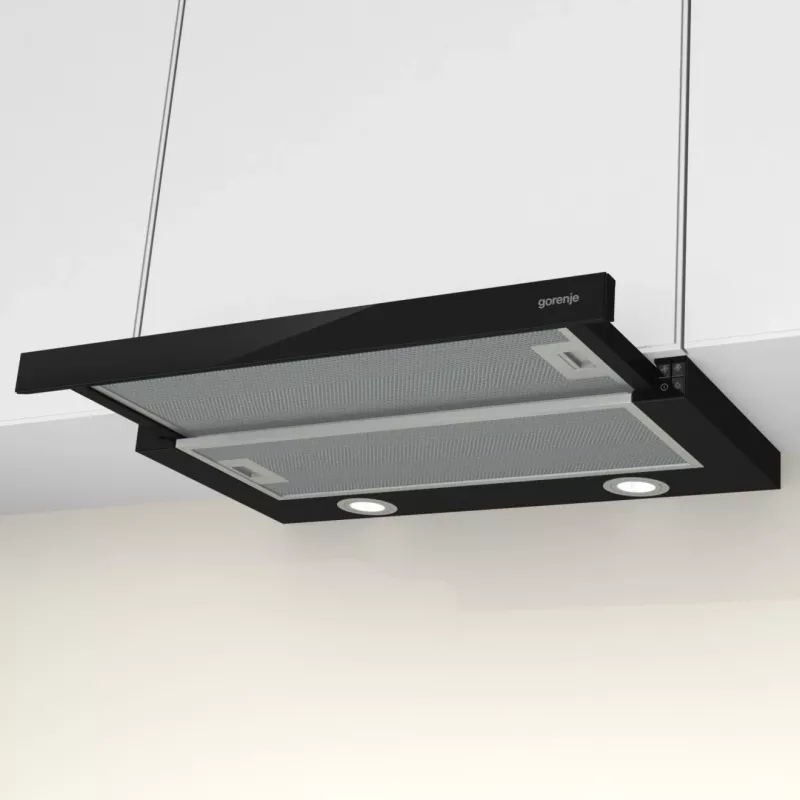 Gorenje TH62E4BG Semi-integreert (Herausschiebbar) Schwarz 450 m³/h