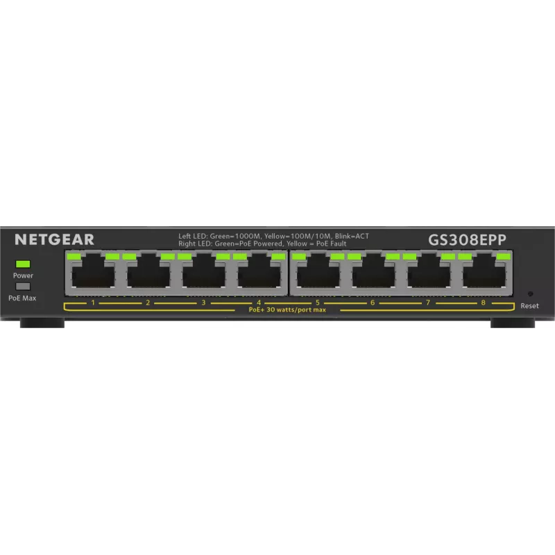 NETGEAR 8-Port Gigabit Ethernet PoE+ Switch (GS308EPP)
