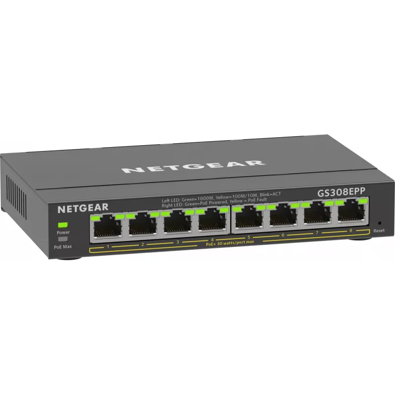 NETGEAR 8-Port Gigabit Ethernet PoE+ Switch (GS308EPP)