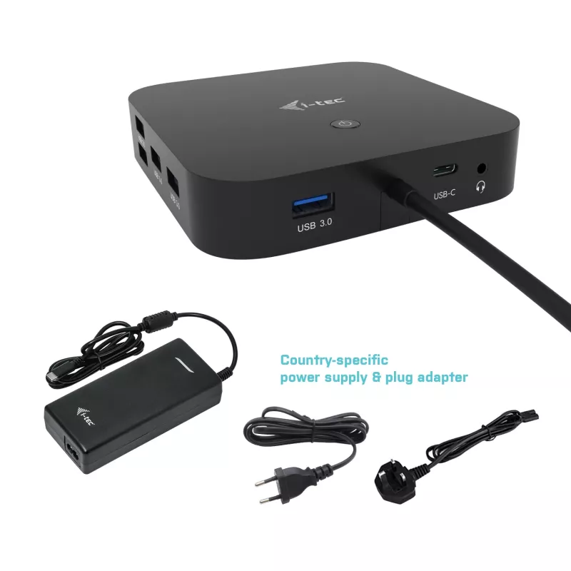 i-tec USB-C HDMI DP Docking Station mit Power Delivery 100 W + Universal-Ladegerät 100 W