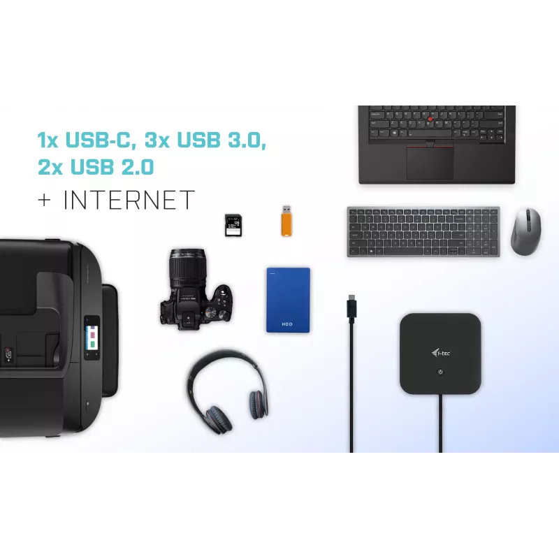 i-tec USB-C HDMI DP Docking Station mit Power Delivery 100 W + Universal-Ladegerät 100 W