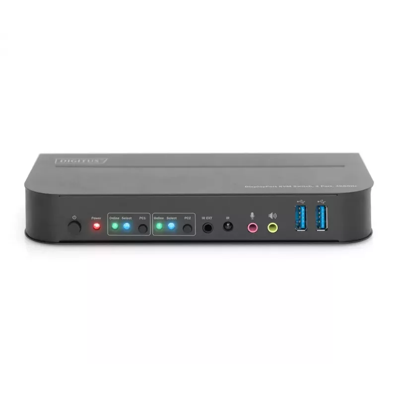 DIGITUS KVM Switch, 2x1 DP, DP/HDMI Out, USB 4Kx2K@60Hz