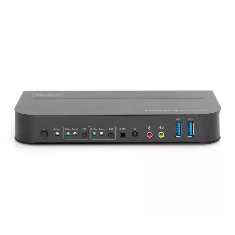 DIGITUS KVM Switch, 2x1 DP, DP/HDMI Out, USB 4Kx2K@60Hz
