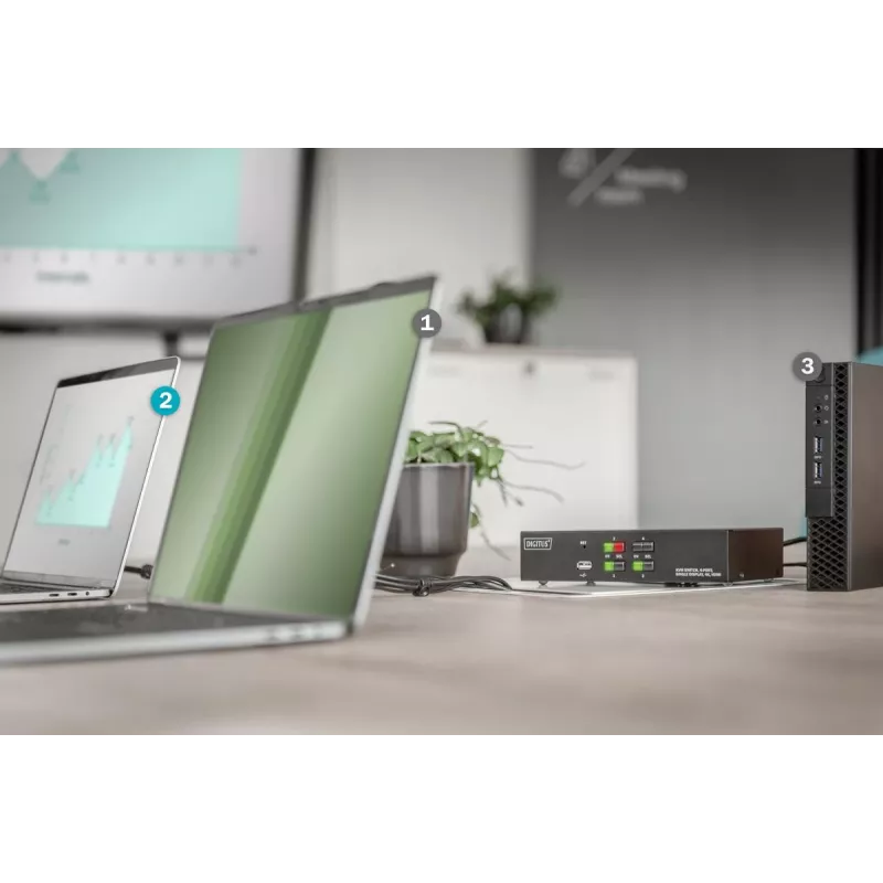 KVM Switch Digitus 4 Port Single Display 4K HDMI
