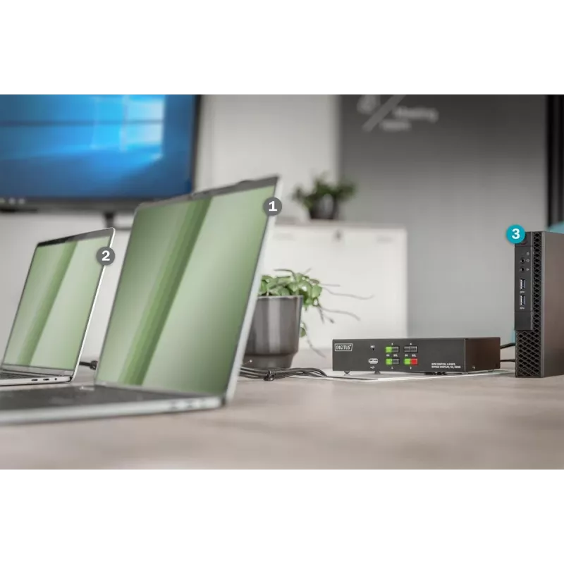 KVM Switch Digitus 4 Port Single Display 4K HDMI