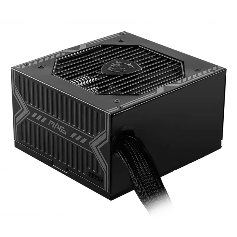 MSI MAG A550BN UK Netzteil '550W, 80 Plus Bronze zertifiziert, 12V Single-Rail, DC-DC-Schaltung, 120mm Lüfter, nicht-modular, ummantelte Kabel, ATX-Netzteil, UK-Netzkabel, Schwarz'