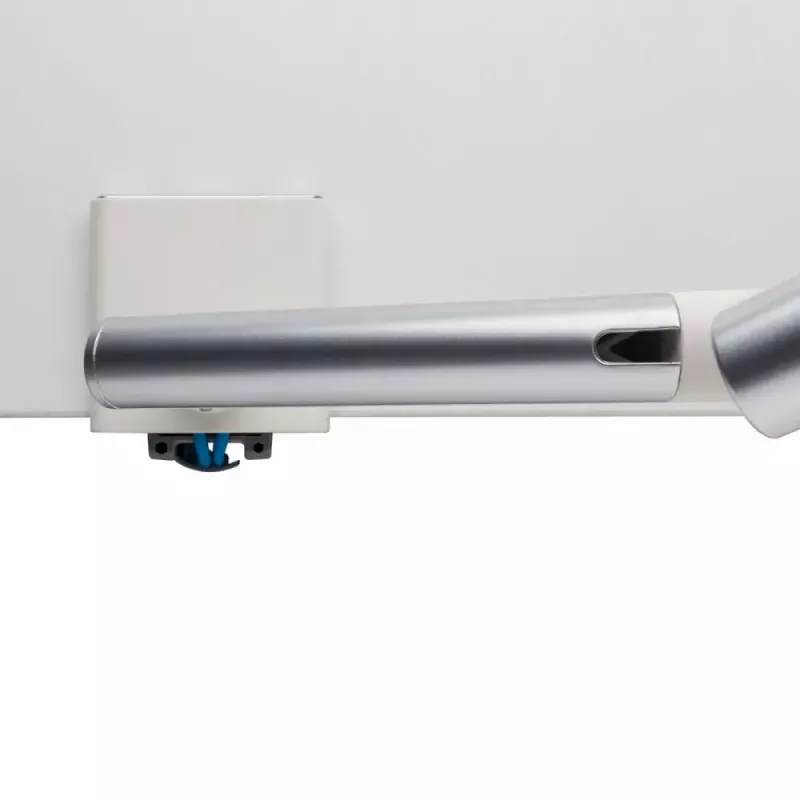 Monitor-Tischhalterung ART RAMM L-19GD für 17–32 Zoll Monitore, gasunterstützt, 2–9 kg, 2x USB 3.0, weiß, Klemme