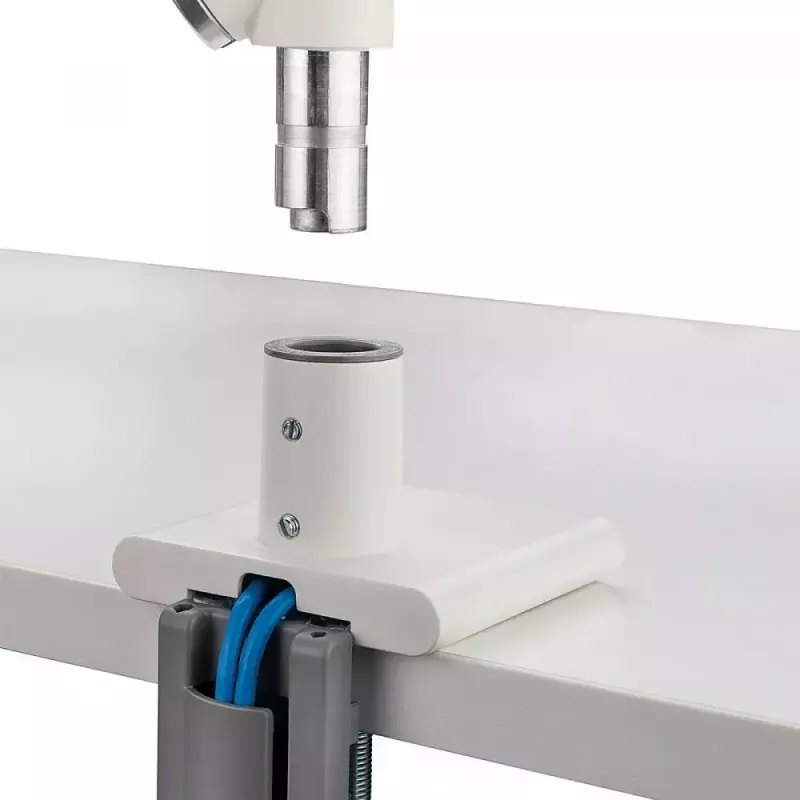 Monitor-Tischhalterung ART RAMM L-19GD für 17–32 Zoll Monitore, gasunterstützt, 2–9 kg, 2x USB 3.0, weiß, Klemme