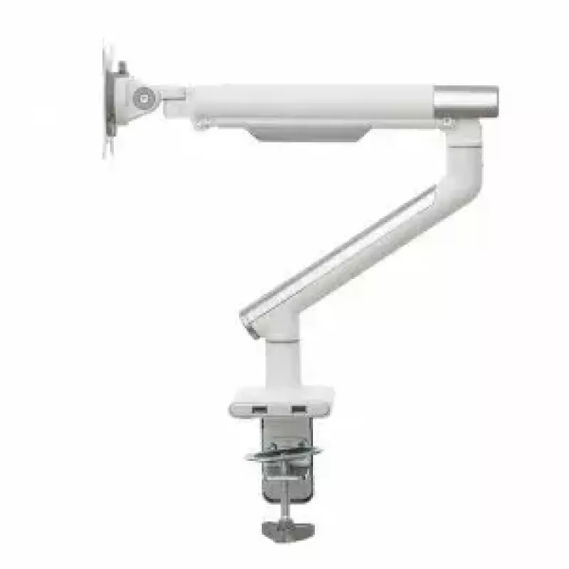 Monitor-Tischhalterung ART RAMM L-19GD für 17–32 Zoll Monitore, gasunterstützt, 2–9 kg, 2x USB 3.0, weiß, Klemme