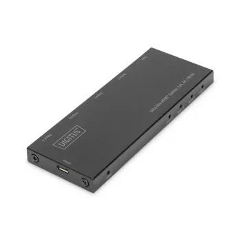 DIGITUS Ultra Slim HDMI Splitter, 1x4, 4K/60Hz HDR, HDCP 2.2, 18 Gbps, Micro USB powered