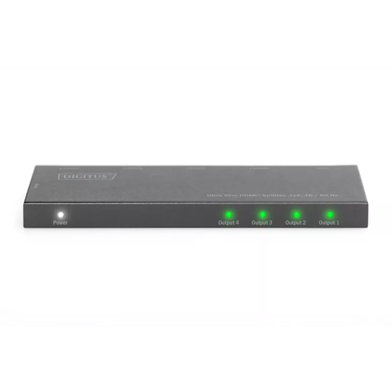 DIGITUS Ultra Slim HDMI Splitter, 1x4, 4K/60Hz HDR, HDCP 2.2, 18 Gbps, Micro USB powered