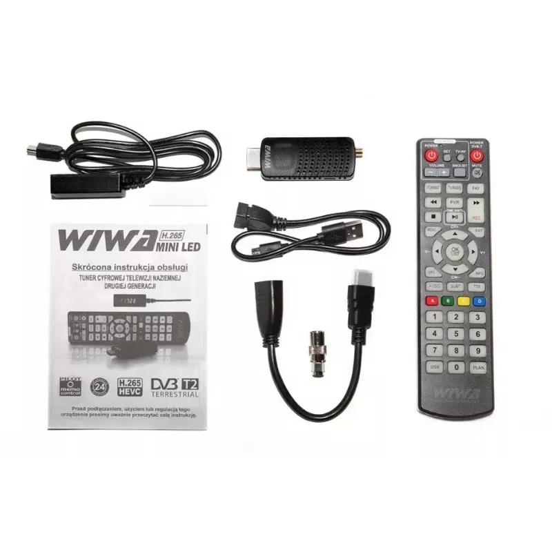 DVB-T/DVB-T2-Receiver WIWA H.265 MINI — H.265 HD Digitaler Terrestrischer Tuner, Full HD, HDMI, USB, 5V/1,5A