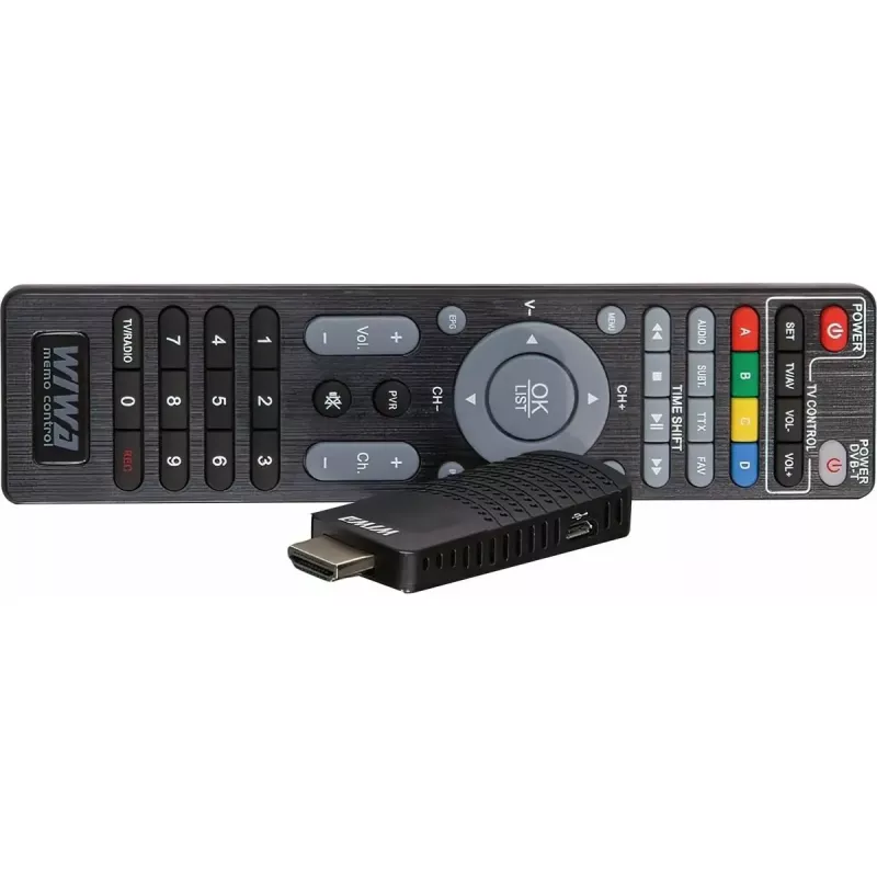 DVB-T/DVB-T2-Receiver WIWA H.265 MINI — H.265 HD Digitaler Terrestrischer Tuner, Full HD, HDMI, USB, 5V/1,5A