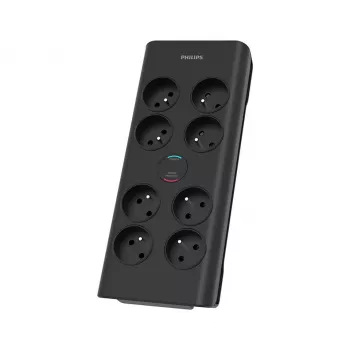 Philips SPN7080BA/60 Überspannungsschutz Schwarz 8 AC-Ausgänge 2 m