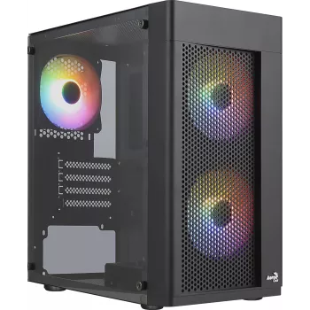 Aerocool HEXFORMBKV2 Micro ATX PC-Gehäuse 3 Lüfter FRGB Schwarz