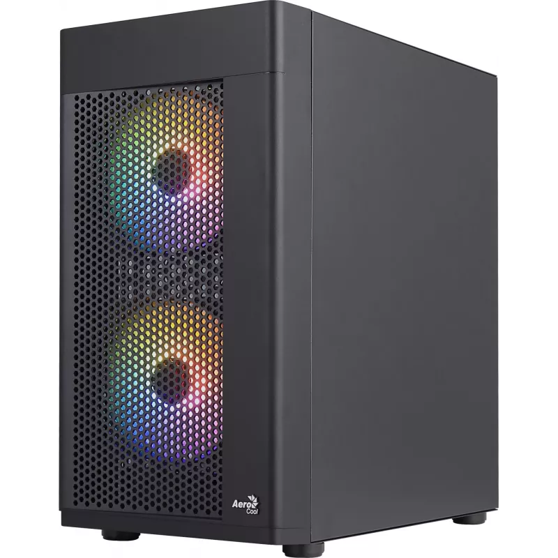 Aerocool HEXFORMBKV2 Micro ATX PC-Gehäuse 3 Lüfter FRGB Schwarz