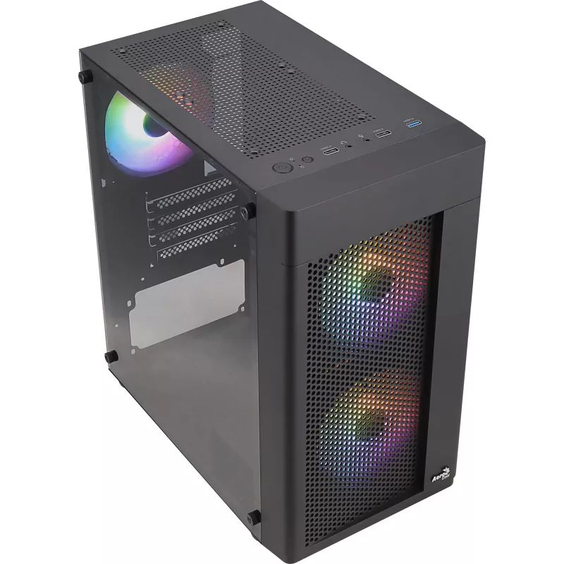 Aerocool HEXFORMBKV2 Micro ATX PC-Gehäuse 3 Lüfter FRGB Schwarz
