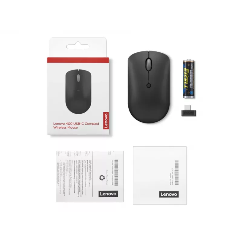 Lenovo 400 Maus Office Beidhändig RF Kabellos Optisch 2400 DPI