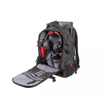 GENESIS Pallad 550 43,9 cm (17,3 Zoll) Rucksack Schwarz, Rot