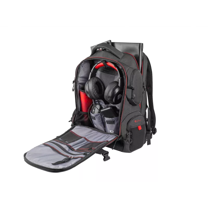 GENESIS Pallad 550 43,9 cm (17,3 Zoll) Rucksack Schwarz, Rot