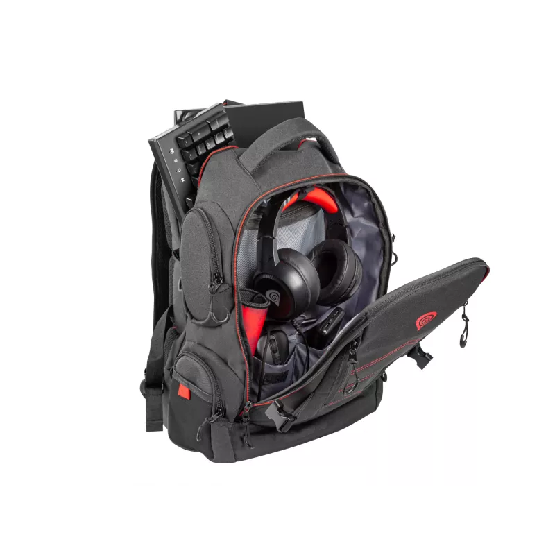 GENESIS Pallad 550 43,9 cm (17,3 Zoll) Rucksack Schwarz, Rot
