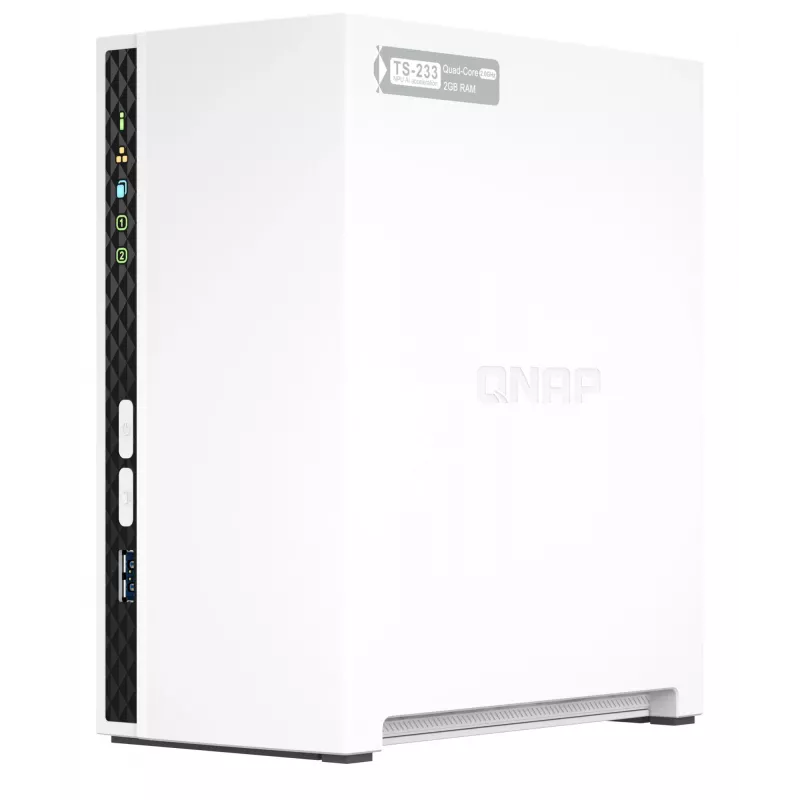 QNAP TS-233 NAS/Storage-Server Tower ARM Cortex-A55 2 GB 0 TB QNAP QTS Weiß