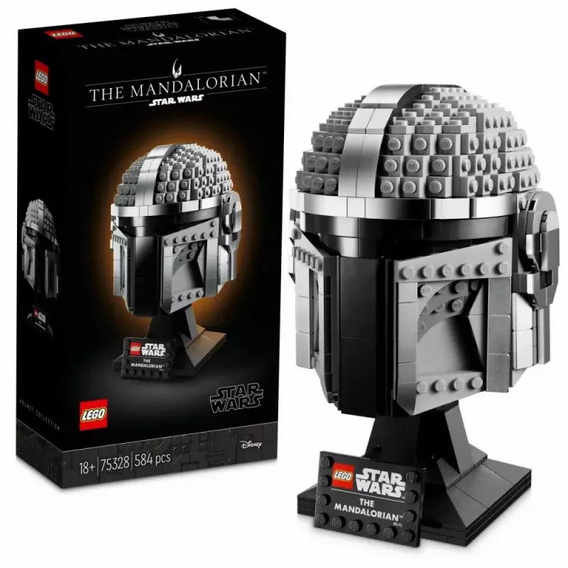 Bauspielzeug LEGO Mandalorian Helm 75328 — Star Wars Ausstellungsmodell, Sammlerstück zum Bauen, 584 Teile, Alter 18+