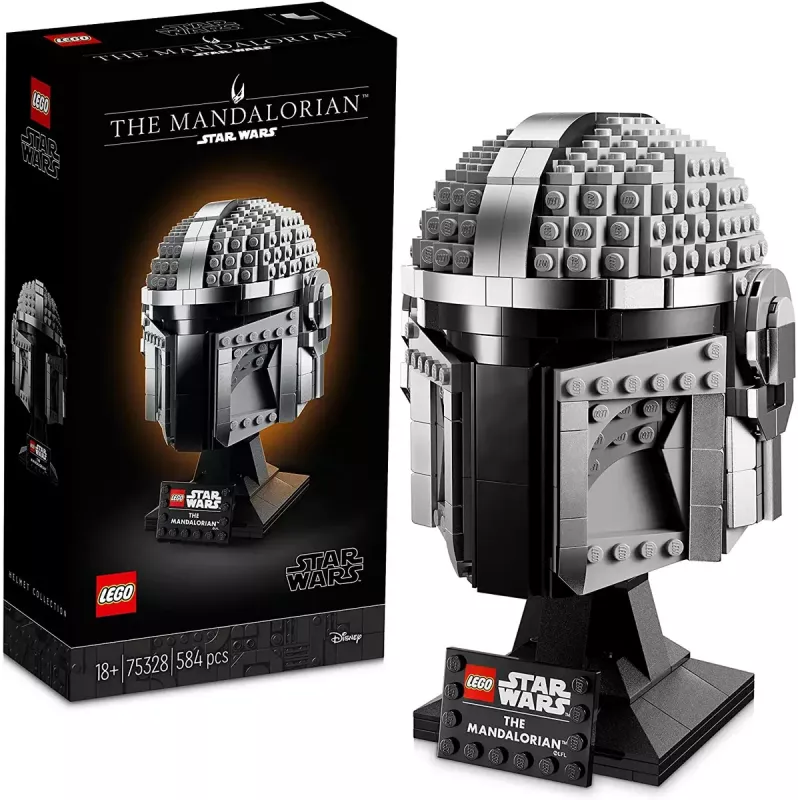 Bauspielzeug LEGO Mandalorian Helm 75328 — Star Wars Ausstellungsmodell, Sammlerstück zum Bauen, 584 Teile, Alter 18+