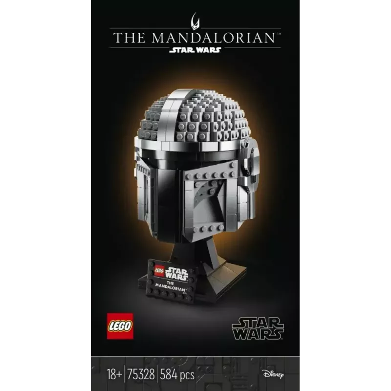 Bauspielzeug LEGO Mandalorian Helm 75328 — Star Wars Ausstellungsmodell, Sammlerstück zum Bauen, 584 Teile, Alter 18+
