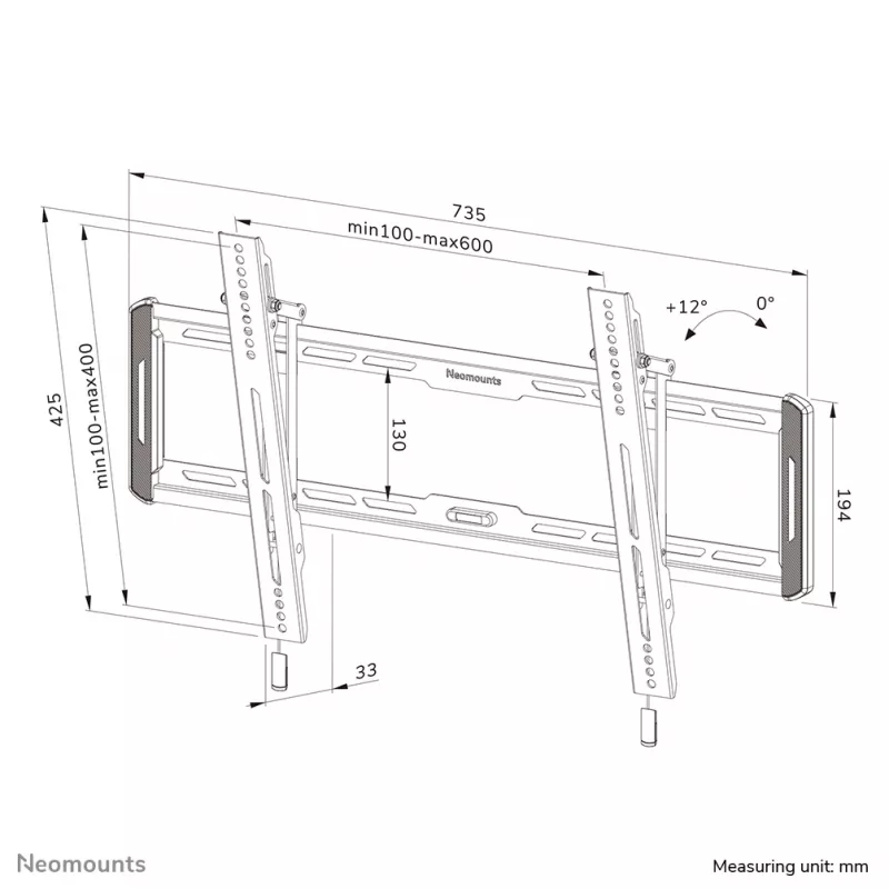 Neomounts WL35-550BL16 TV-Wandhalterung 42-86 Zoll – neigbar – einfache Montage