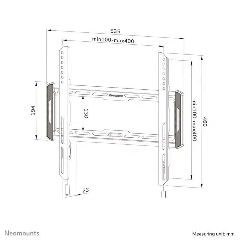 Neomounts WL30-550BL14 TV-Wandhalterung 40-75 Zoll - ultraflach - einfache Montage