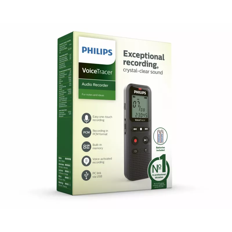 Philips VoiceTracer 8 kHz Schwarz