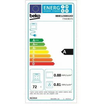 Einbau-Elektrobackofen BEKO BBIE123001XD, 72 L, Edelstahl, Touch-Steuerung, Dampfreinigung, Grill, Teleskopauszug