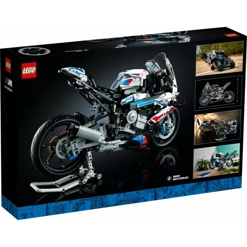 LEGO Technic Motorradmodell BMW M1000RR 42130 mit detailliertem Motor und funktionierender Federung