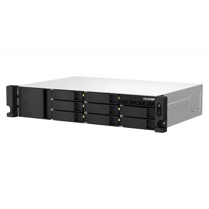 QNAP TS-873AEU-4G NAS/Storage-Server Rack (2U) Ryzen Embedded V1500B 4 GB DDR4 0 TB QuTS hero Schwarz