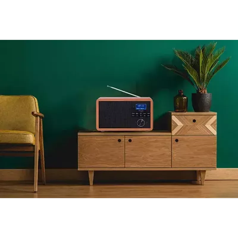 Tragbares Radio Adler AD 1184 mit DAB+/FM/AM Digitaltuner, Bluetooth 5.0, 15W, SD/USB, Wecker, Schwarz/Holz