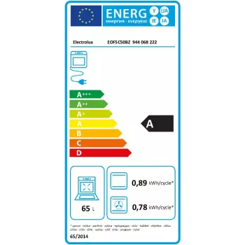 Einbau-Elektrobackofen Electrolux EOF5C50BZ, 65 L, katalytische Reinigung, 8 Programme, Klasse A, schwarz