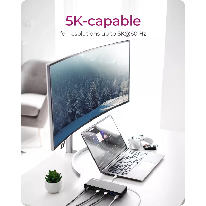 ICY BOX IB-DK2245AC Kabelgebunden USB 3.2 Gen 1 (3.1 Gen 1) Type-C Schwarz