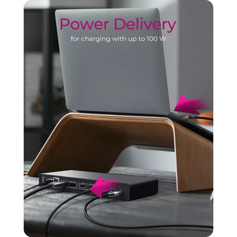 ICY BOX IB-DK2245AC Kabelgebunden USB 3.2 Gen 1 (3.1 Gen 1) Type-C Schwarz