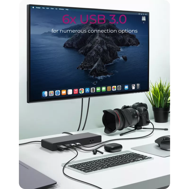 ICY BOX IB-DK2245AC Kabelgebunden USB 3.2 Gen 1 (3.1 Gen 1) Type-C Schwarz