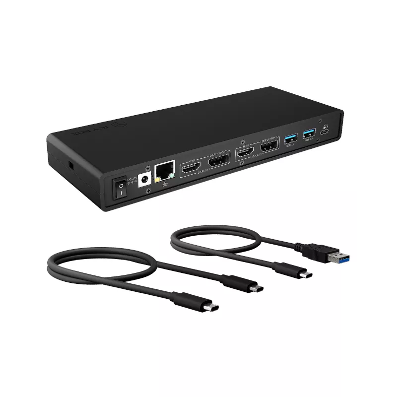 ICY BOX IB-DK2245AC Kabelgebunden USB 3.2 Gen 1 (3.1 Gen 1) Type-C Schwarz