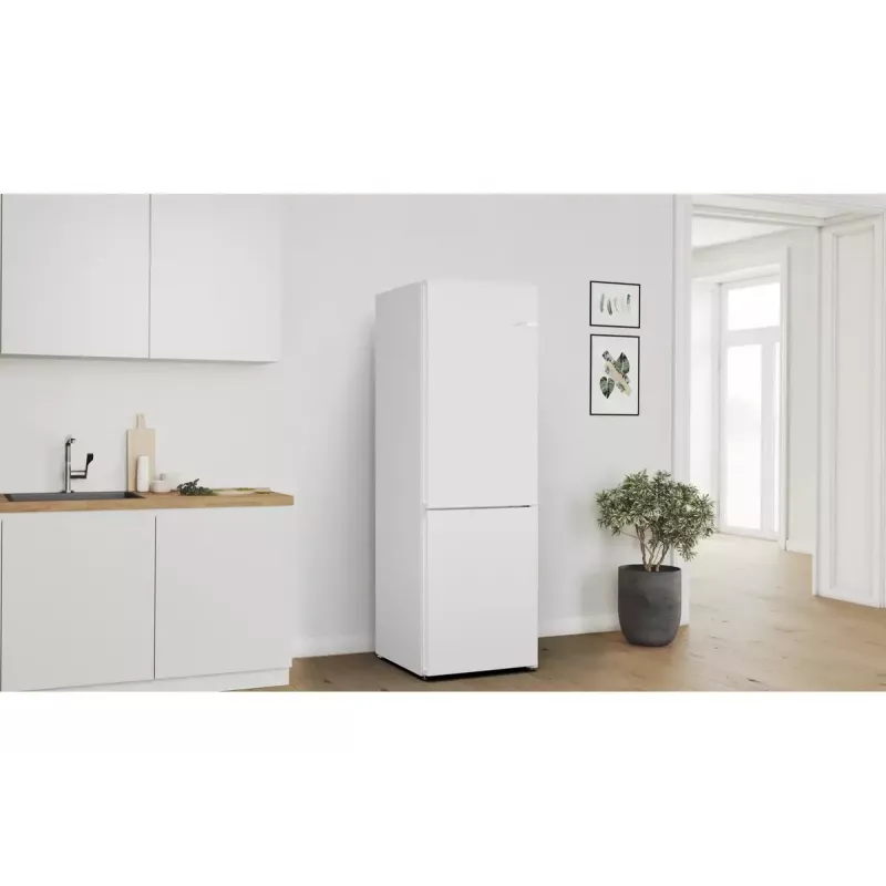 Kühl-Gefrierkombination Bosch Serie 4 KGN362WDF — freistehend, 321 L (218 L Kühlteil / 103 L Gefrierteil), Gefrierteil unten, NoFrost, weiß