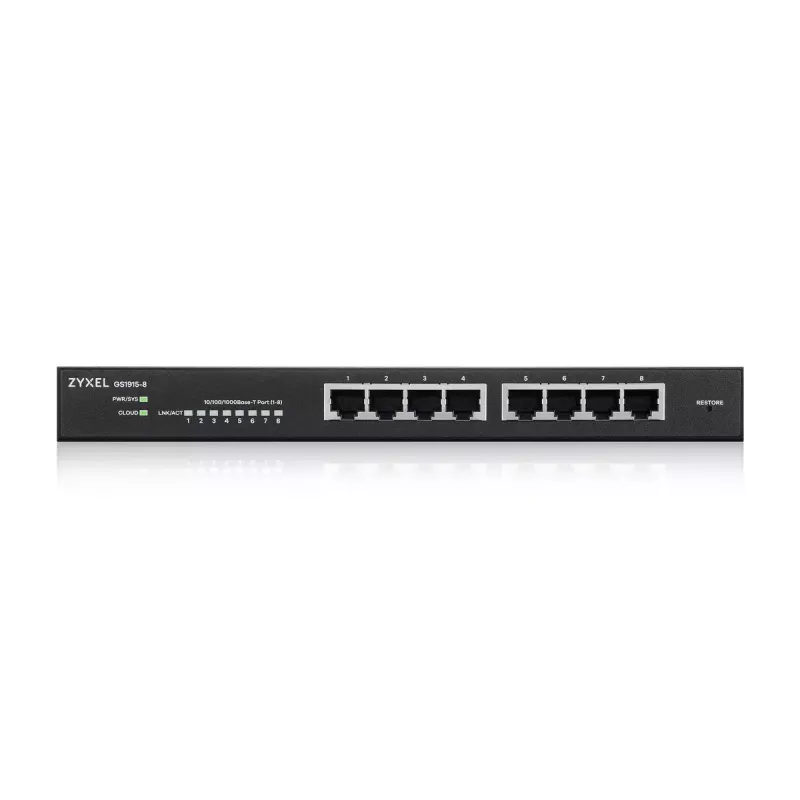 Zyxel GS1915-8 Managed L2 Gigabit Ethernet (10/100/1000) Schwarz
