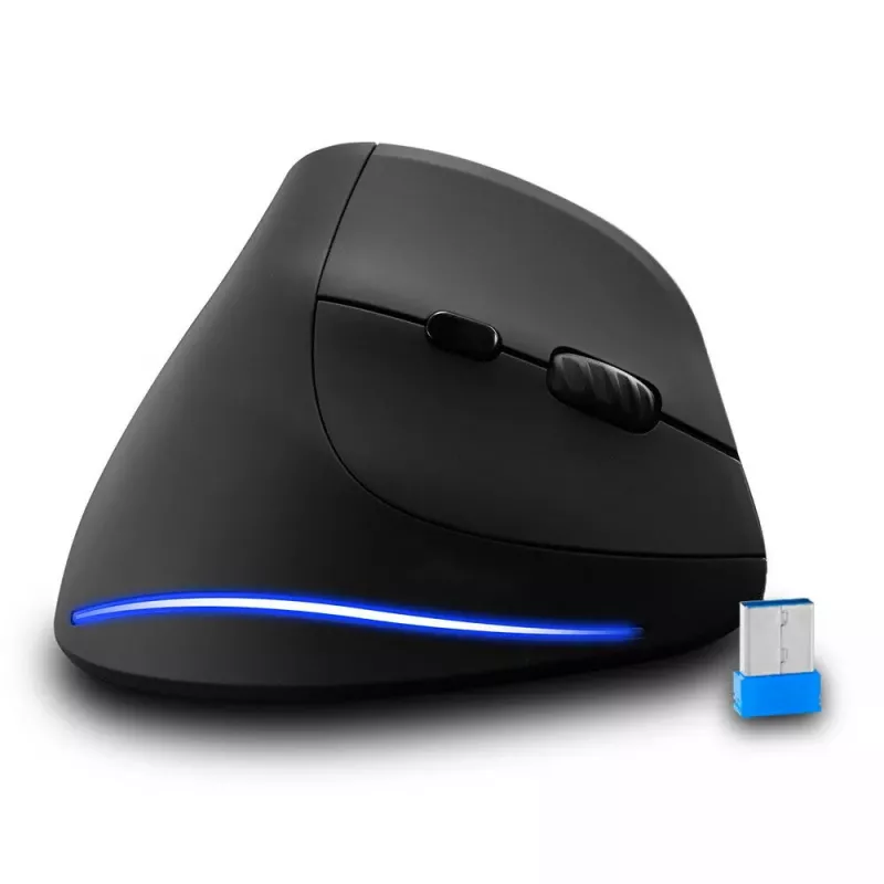 Kabellose vertikale Maus MEDIA-TECH MT1123, schwarz, 2400 DPI, 5 Tasten, RF-USB-Empfänger